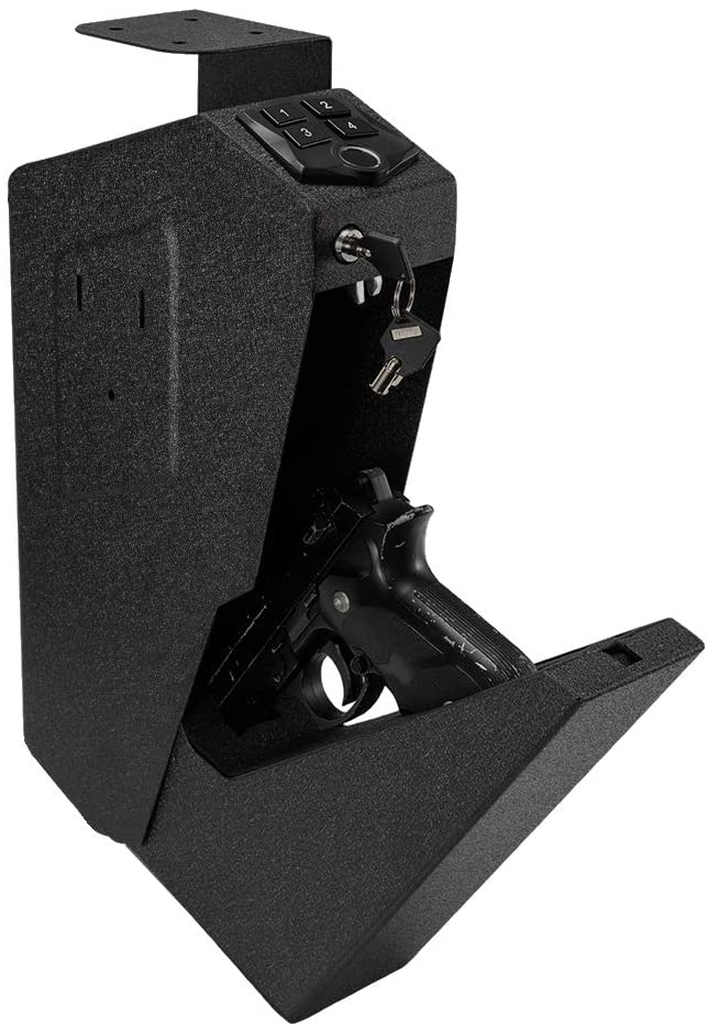 RPNB Mounted Firearm Safety Device with Biometric Fingerprint or Keypad Lock